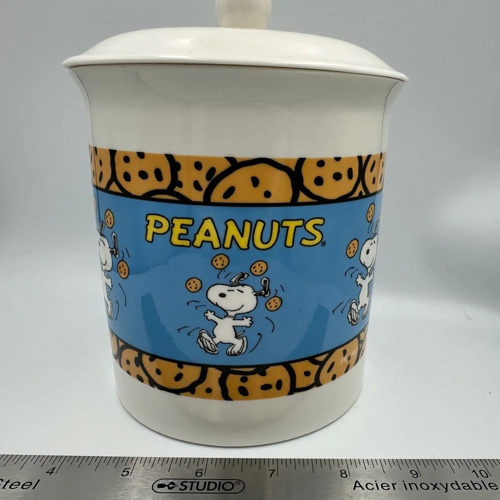Peanuts Snoopy 7"Ceramic Cookie Jar WithLid Vintage - Picture 3 of 11